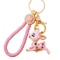 Jeweled Running Flower Fawn Keychains in Three Colors and Loop Styles view 5