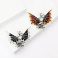 Winged Enamel Dragon Brooch with Polished Metal and Decorative Accents view 3