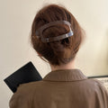 Large Translucent Open Oval Hair Pins In Light Tan Or Tea Brown view 3