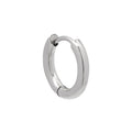 Stainless Steel Thick Circle Huggie Hoop Earring Silver Tone view 5
