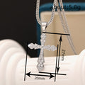 Silver Tone Clear Stone Cross Pendant Necklace With Box Chain view 4