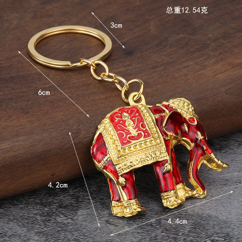 3D Elephant Zinc Alloy Car Keychain Gift Pendant