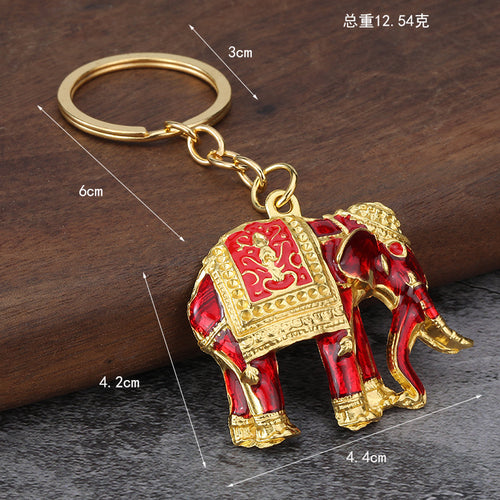 3D Elephant Zinc Alloy Car Keychain Gift Pendant