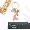 Pink and Blue Mermaid Dolphin Shell and Starfish Keychains view 4