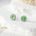 Round Pressed Flower Stud Earrings in Fourteen Designs view 12