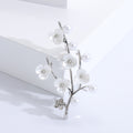 Shell Plum Blossom Pearl Branch Brooch Silver Gold Tone Pin view 6