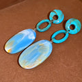 Turquoise Bead Tassel and Resin Drop Earrings in Two Designs view 6