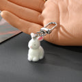 Flocked Mini Bunny Resin Keychains 7 Pose Color Styles view 7