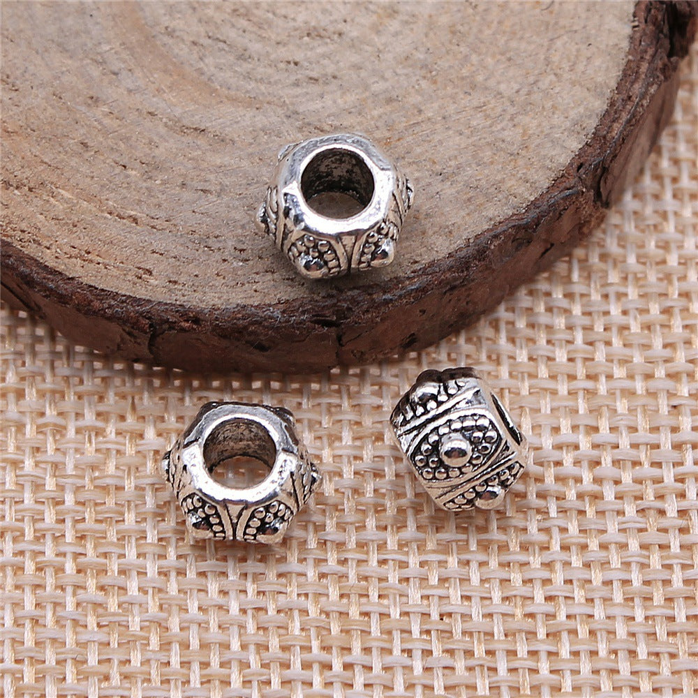 9x9x7mm 1.8g Multicolor Zinc Alloy Round Large Hole Spacer Beads for DIY Bracelet Necklace Making