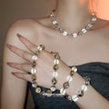 Clear Bead Crystal Bezel Gold Silver Necklaces Bracelets view 1