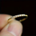 Minimalist CZ Half Eternity Band Ring Gold White Gold 6-10 view 5