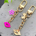 Bow Red Lips or Purple Flower Pink Lips Clasp Charms for Accessory Making view 2