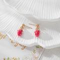 Enamel Fruit Stud Earrings Gold Posts Strawberry 14 Styles view 12