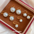 Pearl Hook Earrings in Four Colors With Gold-Tone Hooks view 1