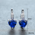 Heart-Shaped Blue Stone Hinged Drop Earrings In Two Shades view 5