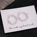 Silver Tone Irregular Clear Look Open C Hoop Earrings view 6