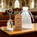 Holy Family Keychain With Thank You Card And White Organza Bag view 3