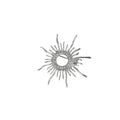 Rhinestone Sunburst Open Circle Brooch Pin Gold Tone view 5
