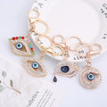 Evil Eye Rhinestone Keychain Metal Charm 4 Styles Mixed Metals view 1