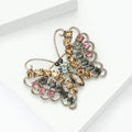 Openwork Butterfly Crystal Brooch in Soft Multicolor Tones view 4