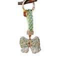 Striped Crystal Bow Keychains with Jeweled Wrist Straps in Five Colors view 5