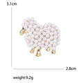 Faux Pearl Sheep Brooch with Gold or Silver Tone Details view 5
