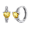 Silver Heart CZ Twist Huggie Hoop Earrings Four Colors view 6