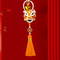 Crystal Lion Dance Head Keychains with Tassel and Plain Constructions view 8