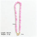 Nine Color Heart Bead Necklaces With Round Carabiner Clasps view 8