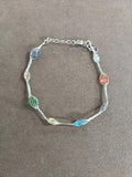 Silver Mesh Oval Crystal Bracelet Six Color Options view 6