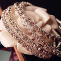 Five Width Clear Stone Stretch Row Statement Bracelets view 2