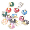 Pearl Shell Charms in Seven Colors and Two Metal Tones view 3