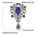 Large Glass Drop Court Brooch Gold Tone Crystal Pendant Pin view 11