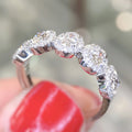 Five-Stone Oval Halo Ring In Gold Silver And Rose Tones view 3