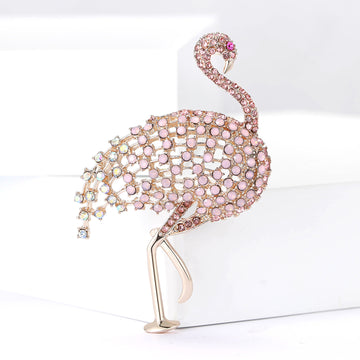 Pink Crystal Flamingo Brooch A Pale Pink Flamingo Covered In Crystals