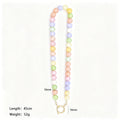 Mixed And Clear Ten Millimeter Round Bead Carabiner Necklaces view 6