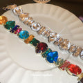 Oversized Geometric Gem Statement Choker Multicolor Silver Two view 4
