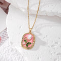 Enamel Pearl Flower Pendant Necklaces Gold Cable Chain 14 Styles view 6