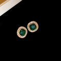 Spiral Crystal Stud Earrings In Five Color Accents view 10