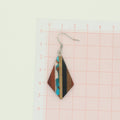 Striped Wood and Resin Round and Geometric Hook Earrings view 5