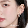 Silver Tone Mirror Polished Rounded Teardrop Stud Earrings view 2