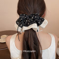 Floral Print Lace Bow Spring Hair Clips Black Or Cream view 3