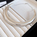 Wide Polished Collar Necklace in Gold Tone or Silver Tone view 6