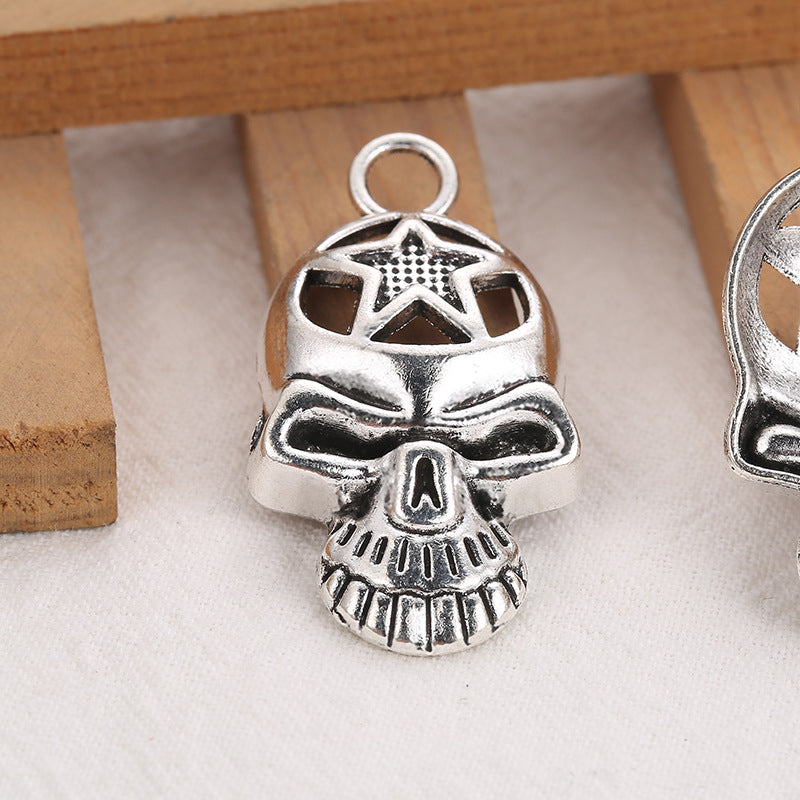 Alloy Skull Charm Pendant for Necklace 37x20mm