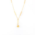Gold Star Pendant Necklace With Bar Links And Rhinestone view 5