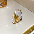 Gold White Calla Lily Cuff Bracelet and Flower Rings view 8