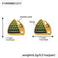 Triangle Pave Zircon Huggie Hoop Earrings Multicolor Gold Steel view 8