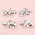 Dimensional Walking Bear Charms in Gold and Silver Finishes view 7