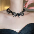 Layered Beaded Lace Collar Necklace in Three Colors view 3