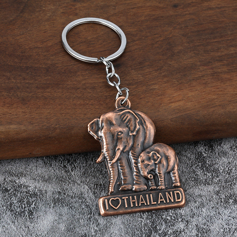 3D Elephant and Pixiu Alloy Metal Charm for DIY Keychain Accessories